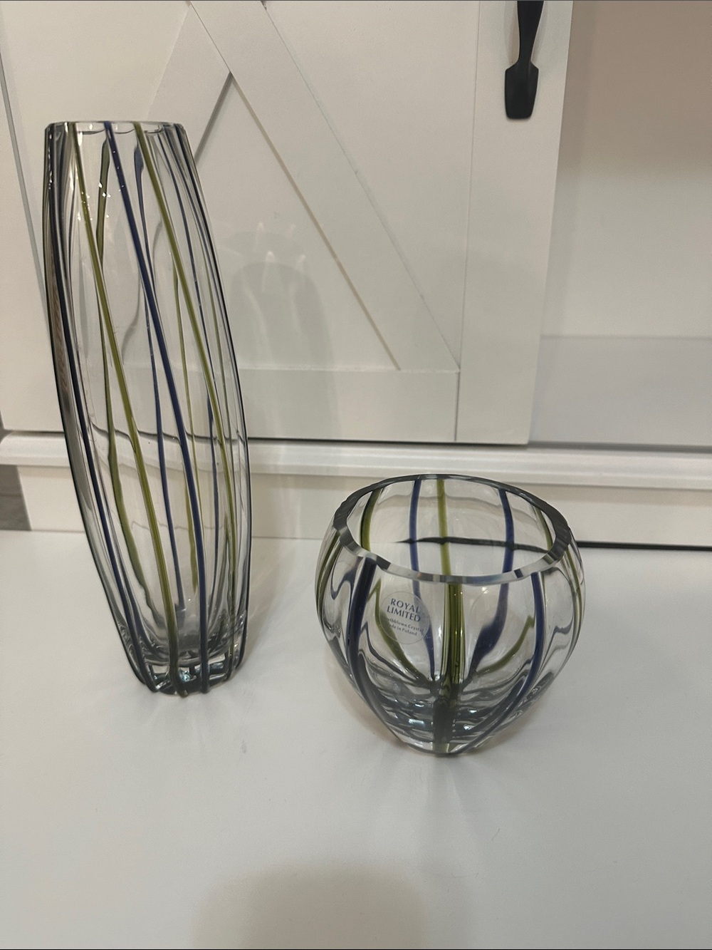 Vintage  Mouthblown Crystal Royal Limited vases
Made in Poland .